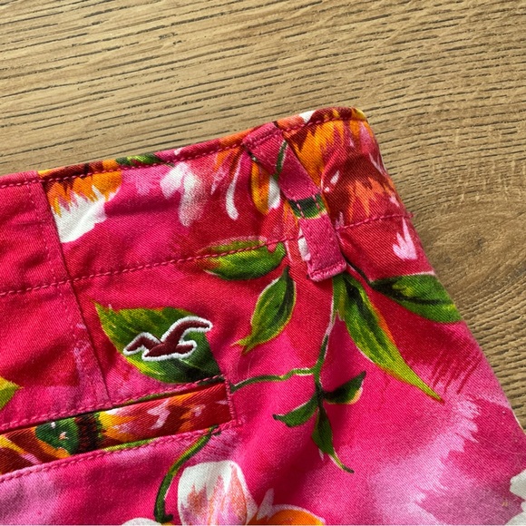 Hollister Floral Low Rise Shorts W23 Sz 00 Pink Orange Hawaiian Summer Holiday - Picture 11 of 13